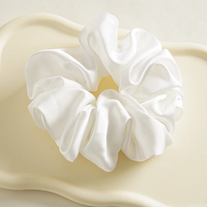 Mode OL Große Satin Haargummi Einfarbig Geraffte Haarseil Für Damen Elegante Oversize Seidengefühl Haargummi Haarschmuck