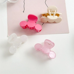 Pinzas de Garra Redondas para Mujer Mini Plástico Transparente Color Gelatina Diseño Burbujas Horquillas Pequeñas Accesorios para el Pelo