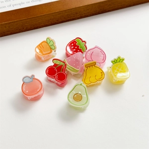Lot de mini barrettes à cheveux fruits et légumes mignons aux couleurs macaron