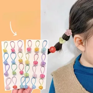 Élastiques à cheveux colorés pour enfants avec formes variées en pack multiple