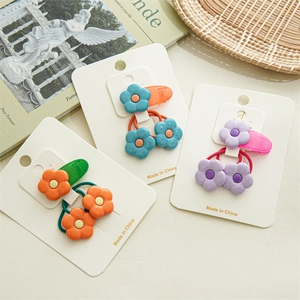 Lot de pinces à cheveux et élastiques fleurs de frangipanie colorées pour filles et enfants