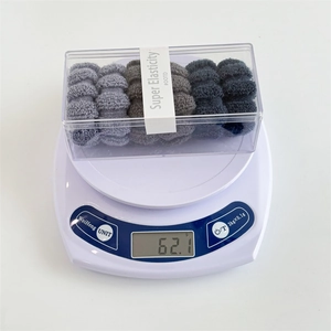 6-pack high elasticity seamless hair ties set in grey, weighing 62.1g for ponytail styles