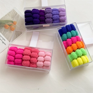 6-pack high elasticity seamless towel hair ties set in assorted vibrant colors