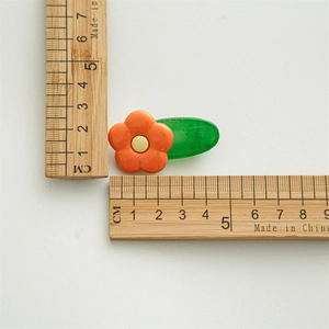 Lot de 2 barrettes à fleurs orange pour filles, longueur 4,5 cm et design mignon et coloré