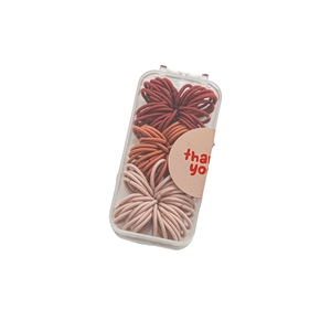 90pcs High elasticity hair ties set in clear storage box with warm earth tones