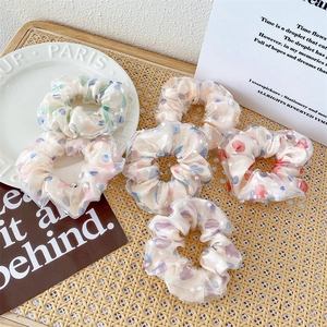 Dolce Elastico Per Capelli Scrunchie In Rete A Doppio Strato A Pois Tessuto Anello Per Capelli Ad Alta Elasticità Accessori Moda Donna