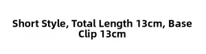 Size specifications for black bow hair claw showing 13cm total length and 13cm base clip