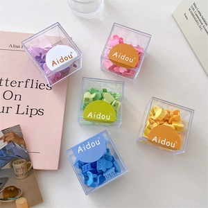 Pinces à Cheveux Crabe en Plastique Mat Dégradé Forme Cœur En Boîte Mini Barrettes Accessoires Cheveux Femmes Enfants