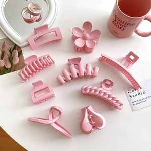 Fermagli Per Capelli In Resina Rosa Crema Pinze Geometriche Opache Lucide A Forma Di Cuore Per Donna Ragazza Accessori Per Capelli