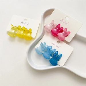 Lot de mini pinces à cheveux lapin mignonnes aux couleurs bonbon pour les filles