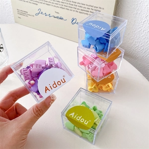 Lot de mini pinces à cheveux en forme de cœur aux tons macarons mats et dégradés