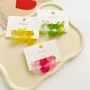 Lot de mini pinces à cheveux lapin mignon pour filles avec motifs cartoon colorés