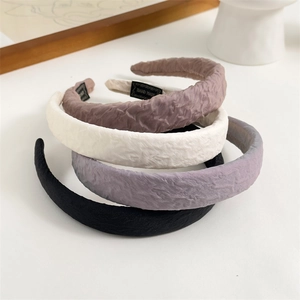 Women Padded Pleated Fabric Headband Fashion Ruched Sponge Cloud Hair Hoop For Daily Commute Elegant Hair Accessories