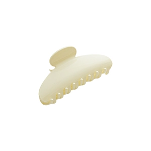 Elegant cream-colored large shark hair claw clip with a minimalist crescent design for women