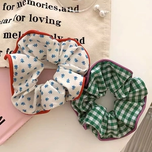Coleteros de Estilo Mori para Mujer Diseños Florales y Gingham Dulces Lazos de Tela para el Cabello para Niñas Joyería Diaria
