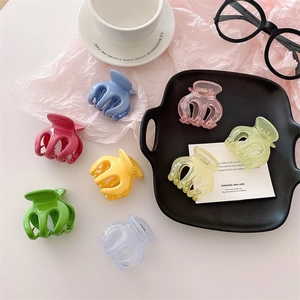 Pince à Cheveux d'été Transparente en Forme de Citrouille pour Queue de Cheval Haute Couleurs Bonbon Petite Pince pour Femmes