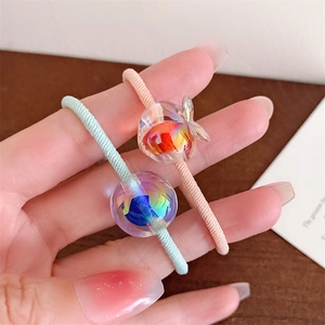 Élastiques à cheveux pour enfants avec mignons pendentifs poissons aux tons pastel