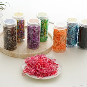 High elasticity colorful hair bands in transparent storage jars for versatile hair styling