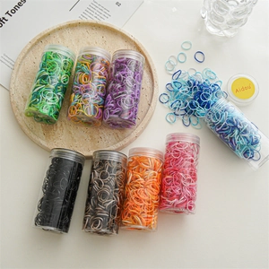High Elastic Disposable Rubber Bands Multi Color Hair Ties In Clear Canister For Women Girls Braiding Hair Styling Accessories