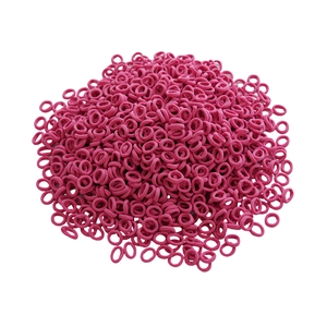 Bulk set of high-elastic pink mini hair ties for children with seamless design