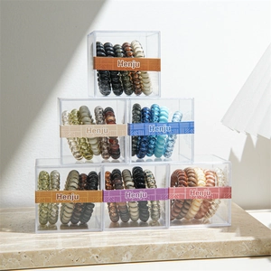 Minimalist High Elasticity Telephone Wire Hair Ties Spiral Non Damaging Hair Ropes Boxed Set For Women Hair Accessories