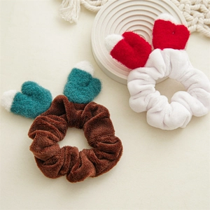 Chouchous de Noël mignons en peluche avec gants en marron-vert et rouge-blanc pour femmes