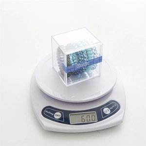 Elastic spiral telephone wire hair ties in a transparent box, weight display 60g