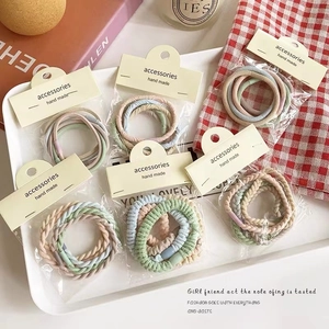 Lot d'Élastiques à Cheveux en Nylon Haute Élasticité pour Femmes Durable Fait à la Main Couleur Macaron Anneaux de Cheveux Accessoires Simples