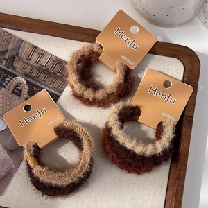 Lot de 3 chouchous en peluche minimalistes de couleurs unies pour l'automne et l'hiver