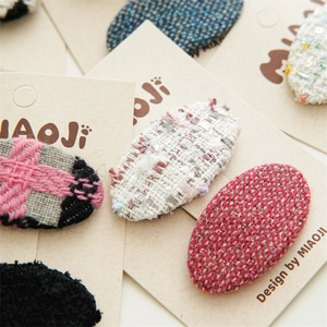 Barrettes à cheveux mignonnes en tweed de style coréen pour filles en divers coloris