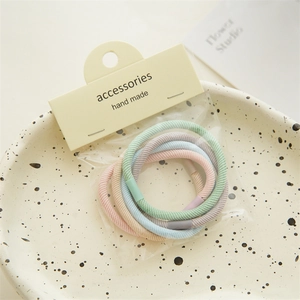 Lot de 5 élastiques à cheveux sans couture haute élasticité aux couleurs pastel