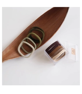 Set di elastici per capelli senza cuciture ad alta elasticità in toni terra con scatola