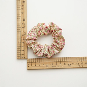 Chouchou en coton imprimé floral avec un diamètre de 9,5 cm pour femmes
