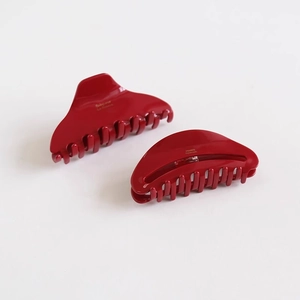 Set de pinces à cheveux rouges en acétate avec lettres dorées pour femmes