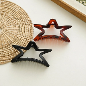 Pince à Cheveux Étoile en Plastique Acétate Évidé Maintien Fort Pince Requin pour Femmes Cheveux Épais Mat Élégant Accessoires