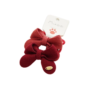 Set de coleteros con lazos rojos de Año Nuevo con diseño de flores y corazones