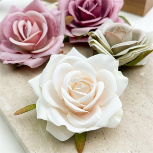 Summer Fresh Sweet Handmade Fabric Rose Flower Hair Clip For Women Floral Duckbill Clip Side Fringe Clip Photo Shoot Travel Jewelry Accessories