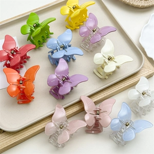 Pinces à cheveux papillon colorées en résine mate pour accessoires de coiffure femme