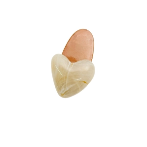 Barrette à cheveux cœur en marbre doux avec pince bec de canard pour coiffure femme