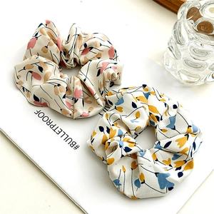 Floral Fabric Large Scrunchies High Elasticity Handmade Hair Ties Minimalist Style For Women Fashionable Daily Commute
