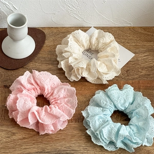 Vintage Spitze Hohl Haargummi Mit Schleife Stickerei Hochelastisch Haarseil Süß Pferdeschwanz Halter Damen Haarschmuck