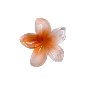 Mini-Plumeria-Haarklammer mit orangefarbenem Farbverlauf für den Strandurlaub-Stil