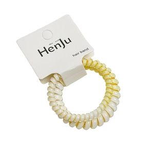 Henju Spiral-Haargummis-Set mit Farbverlauf in Cremeweiß und Gelb für Damen