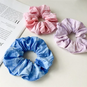 Minimalist Washed Cotton Tie-Dye Scrunchies Large Fabric Hair Ties Handmade Elastic Hair Bands For Women Fashion Hair Accessories