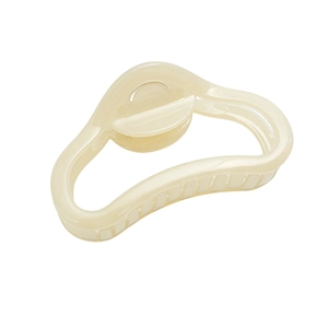 Large curved cream white jelly hair claw clip with a minimalist hollow cloud design