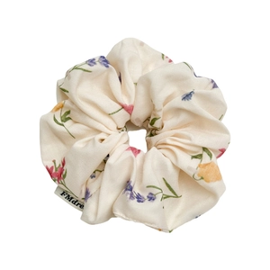 Floral scrunchie with sweet cherry pattern and vintage fabric style for girls
