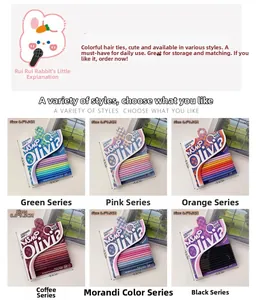 Détail d'élastiques à cheveux haute élasticité aux couleurs acidulées à forte tenue