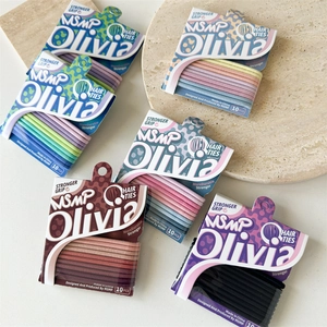 Lot de 10 élastiques à cheveux sans couture aux couleurs bonbon et tons neutres