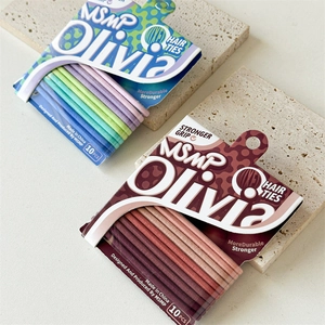 Lot de 20 élastiques à cheveux colorés aux tons chauds et froids sur cartes de support