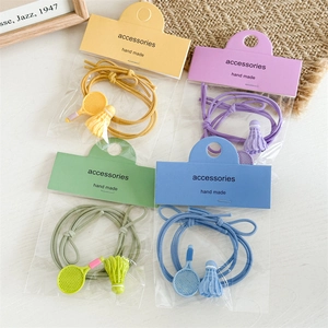 Élastiques à cheveux raquette de badminton avec pendentifs volants colorés